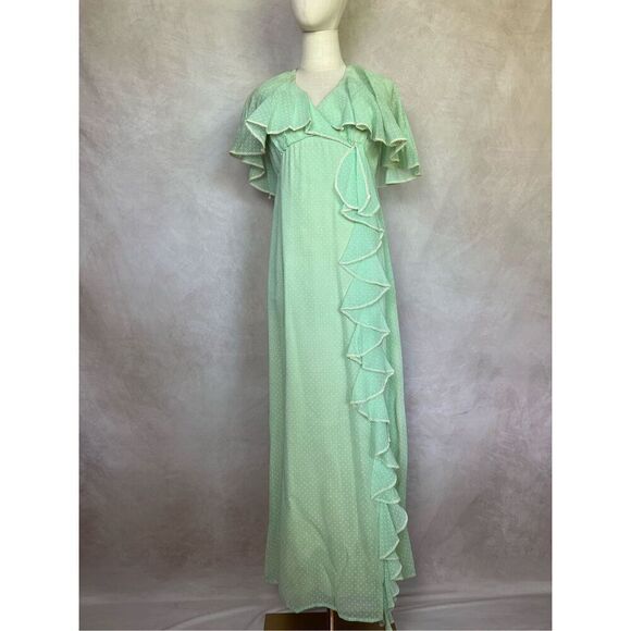 Vintage 1970s Green Evening Dress - Picture 1 of 8